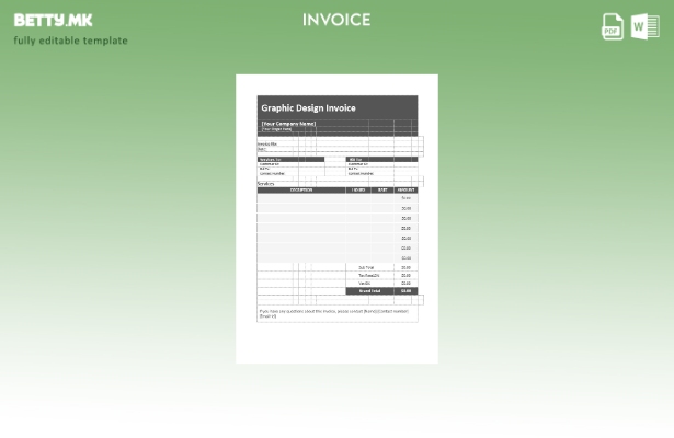 Шаблон за фактура за графички дизајн во модерен стил